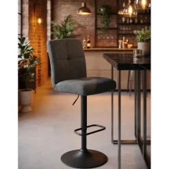 Hela Barhocker LENI Microfaser schwarz 2er Set