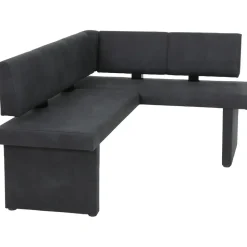 Hela Eckbankgruppe "Pia", schwarz (anthrazit, artisan), Microfaser, Einlegeplatte, Eckbank, Tisch, 2 Stühle, Holzwerkstoff, Sitzmöbel-Sets, Eckbankgruppe, Esstisch ausziehbar, Bank links/rechts montierbar
