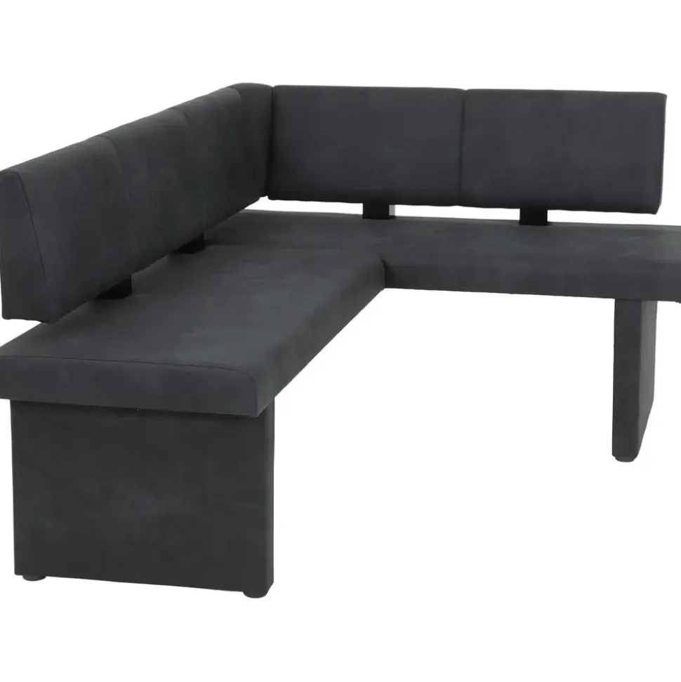 Hela Eckbankgruppe "Pia", schwarz (anthrazit, artisan), Microfaser, Einlegeplatte, Eckbank, Tisch, 2 Stühle, Holzwerkstoff, Sitzmöbel-Sets, Eckbankgruppe, Esstisch ausziehbar, Bank links/rechts montierbar