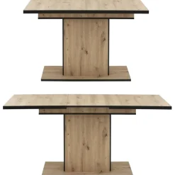 Hela Essgruppe Ariana, Esstisch mit 6 Stühlen, ausziehbarer Küchentisch, (Set, 7-tlg., 1 Tisch ausziehbar / 6 Stühle), Tisch 120-160cm, 6 Stühle mit hoher Belastbarkeit schwarz