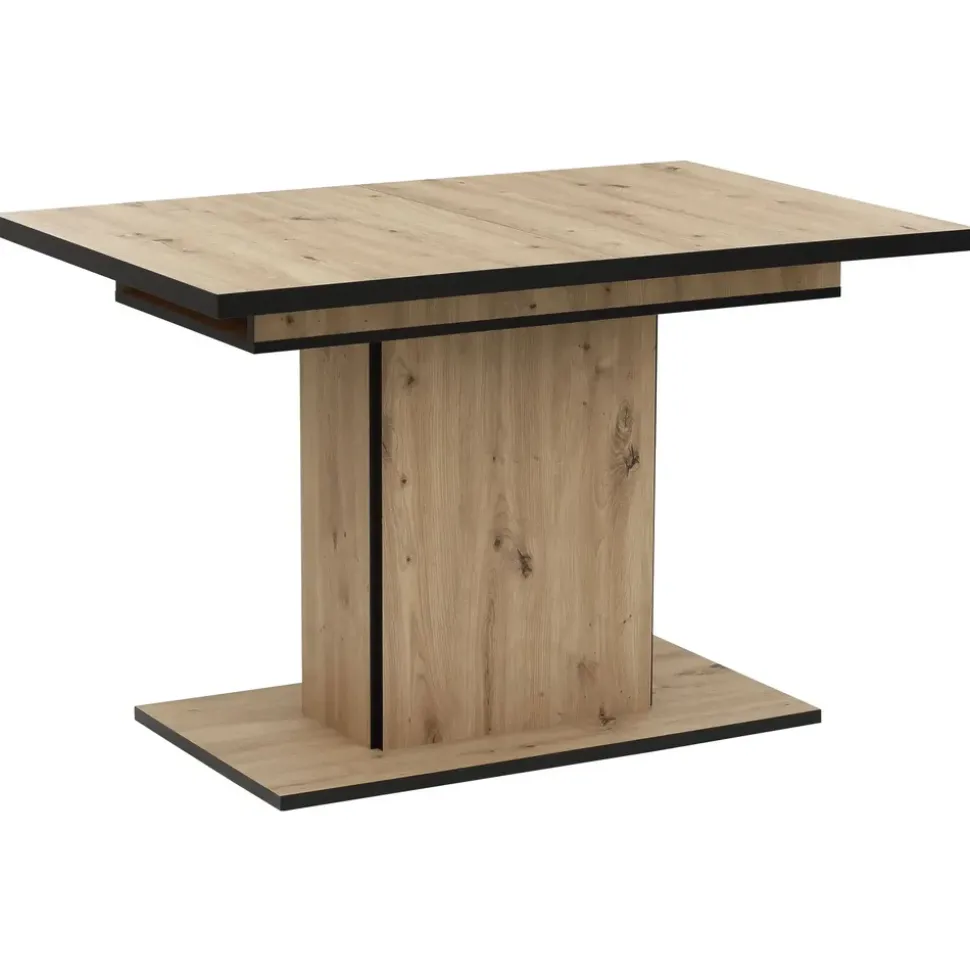Hela Essgruppe Ariana, Esstisch mit 6 Stühlen, ausziehbarer Küchentisch, (Set, 7-tlg., 1 Tisch ausziehbar / 6 Stühle), Tisch 120-160cm, 6 Stühle mit hoher Belastbarkeit schwarz