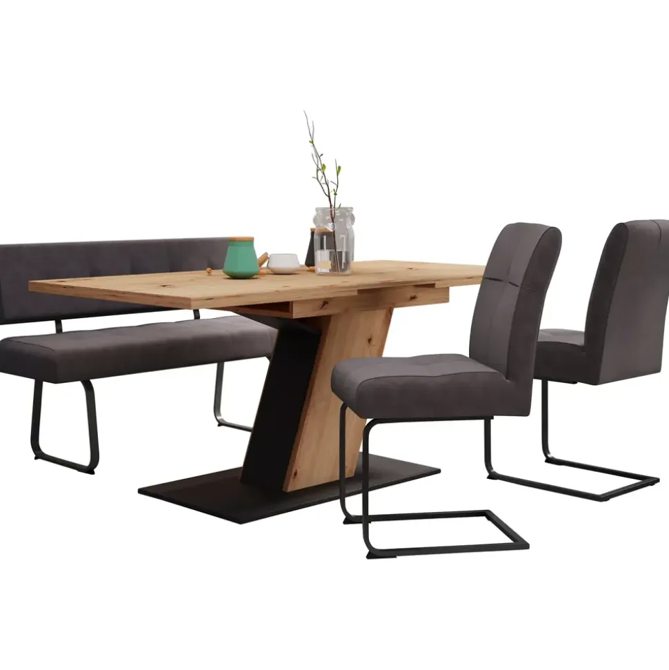 Hela Essgruppe Luise eiche, anthrazit, Holzwerkstoff B/H/T: ca. 180x76x90 cm - Eiche,