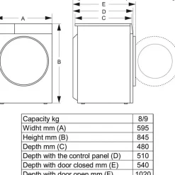 Hisense WD3S8043BW3 Waschtrockner (8 kg / 5 kg, 1400 U/min, weiß)