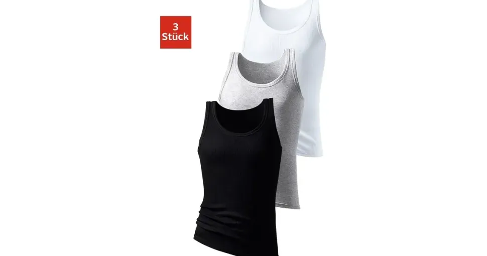 H.I.S. H.I.S Tanktop in grau-meliert, schwarz, weiß), | Gr.: 9