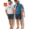 H.I.S. Pyjama gestreift Blau/Grau 52/54 (L)