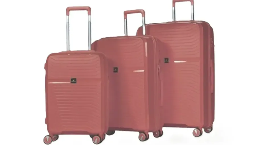 Hoffmans Daisy Koffer-Set 3-tlg. polypropylen/roségold/blau
