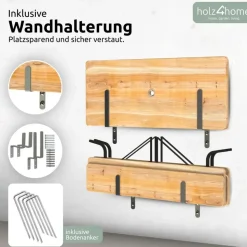 holz4home Bierzeltgarnitur 3-tlg. Holz