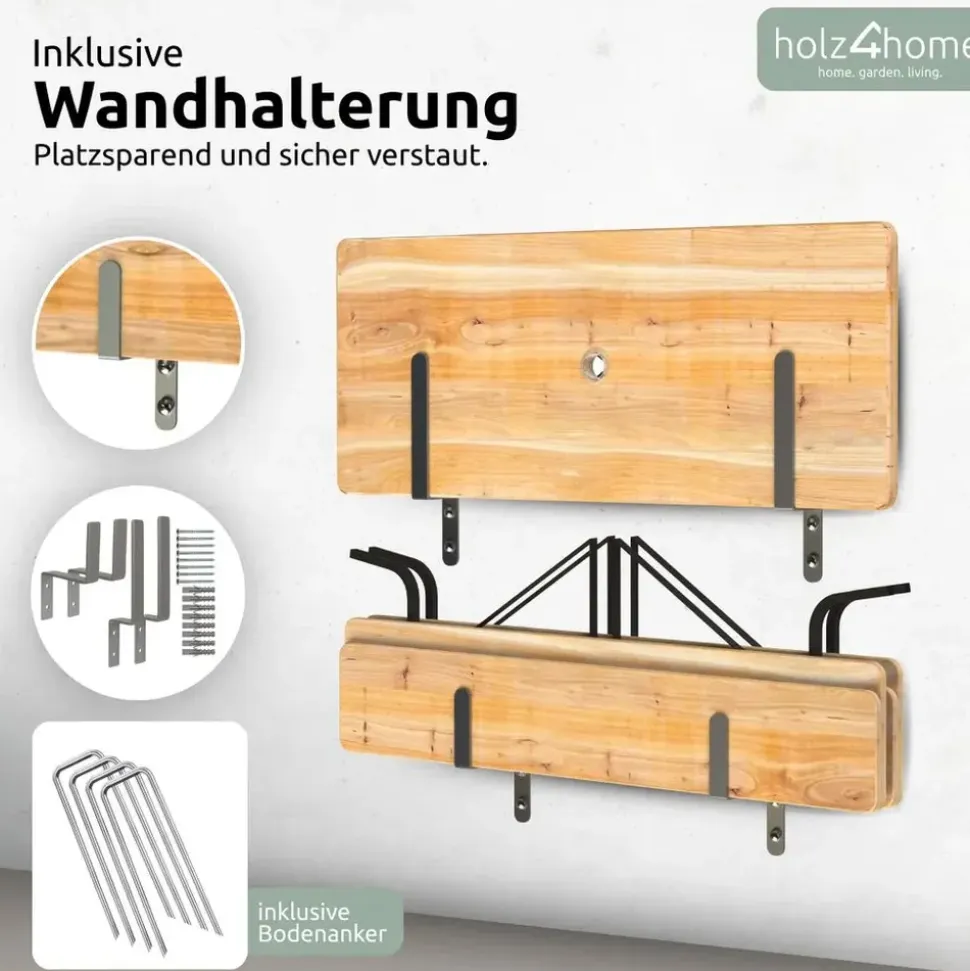 holz4home Bierzeltgarnitur 3-tlg. Holz
