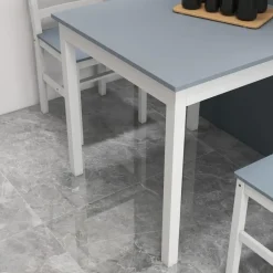 Homcom Essgruppe 3er-Set, Esstisch mit 2 Stühlen, Küchentisch-Set für 2 Personen