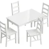 Homcom Essgruppe Kiefernholz 118L x 73B x 75H cm Weiß