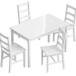 Homcom Essgruppe Kiefernholz 118L x 73B x 75H cm Weiß
