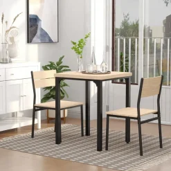 Homcom Essgruppe 3-tlg. natur/schwarz