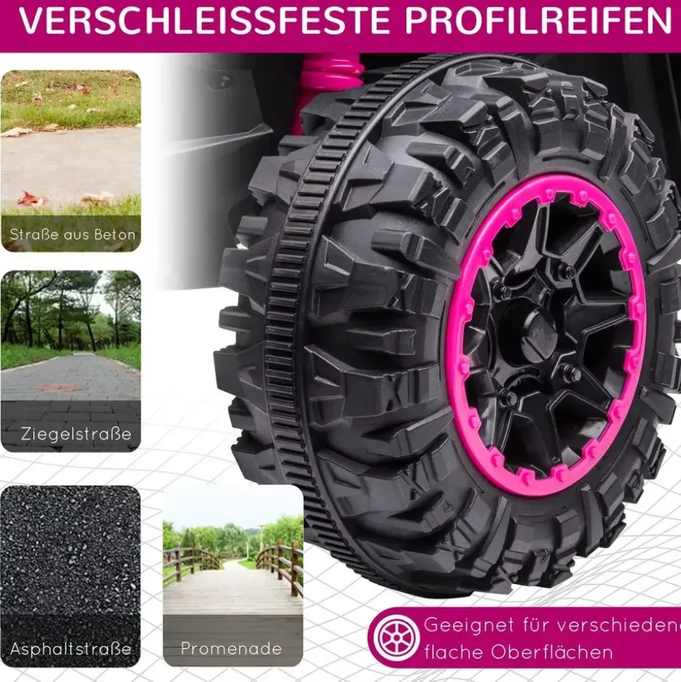 Homcom Kinder-Elektroquad 12V Elektro Quad rosa (1-tlg)