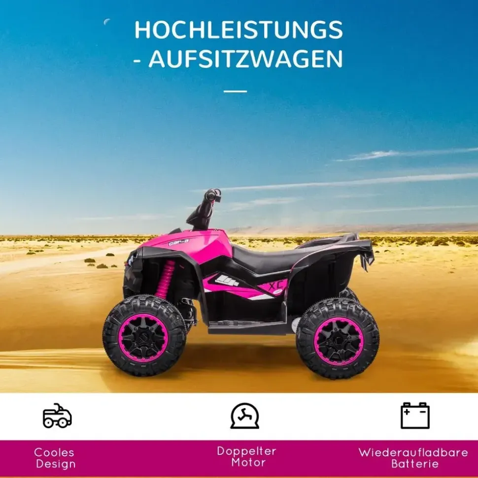 Homcom Kinder-Elektroquad 12V Elektro Quad rosa (1-tlg)