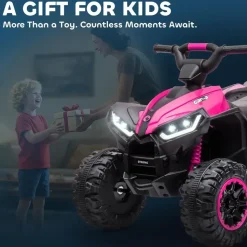 Homcom Kinder-Elektroquad 12V Elektro Quad rosa (1-tlg)