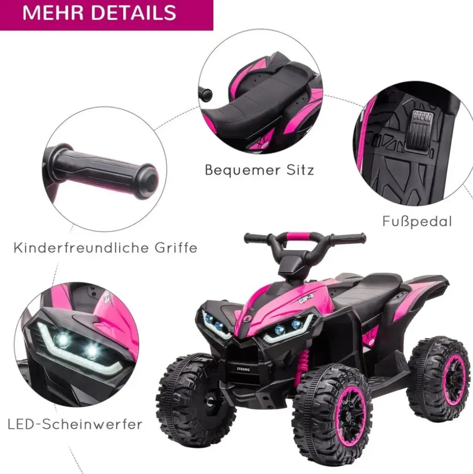 Homcom Kinder-Elektroquad 12V Elektro Quad rosa (1-tlg)