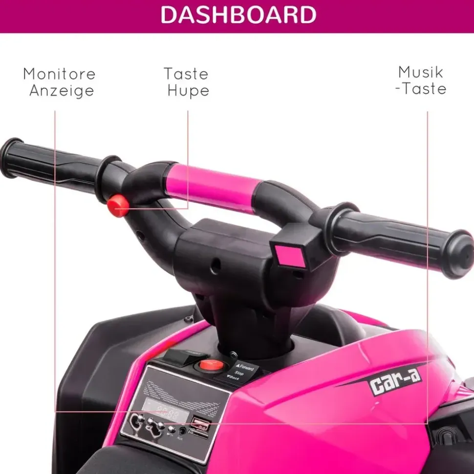 Homcom Kinder-Elektroquad 12V Elektro Quad rosa (1-tlg)