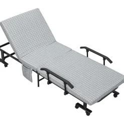 Homcom Klappbett 190 x 76 x 33 cm hellgrau