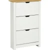 Homcom Schuhschrank 72 x 112 x 26 cm mit 3 Schubladen weiß / weiß