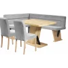 Home Affaire Eckbankgruppe HOME AFFAIRE "Laros Sitzgruppe, Eckbank, Stühle, Tisch", grau (grau, grau, natur), B:182cm H:85cm T:141cm, 100% PES, Sitzmöbel-Sets, Eckbankgruppe, perfekt für Küche, Esszimmer, Wohnzimmer, Bestseller