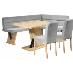 Home Affaire Eckbankgruppe Laros Sitzgruppe, Eckbank, Stühle, Tisch, (Set, 4tlg Set), perfekt für Küche, Esszimmer, Wohnzimmer, Bestseller grau