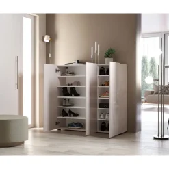Home Affaire Mister Schuhregal 120 x 115 x 34 cm beige hochglanz / beige