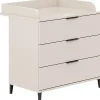 Home Affaire Wickelkommode HOME AFFAIRE "ARI, 3 Schubladen", beige (cashmere, beige), B:94,7cm H:87,9cm T:52,4cm, Holzwerkstoff, Wickelkommoden, Wickelkommode, inklusive Wickelaufsatz, Schubladen mit Soft-Close-Funktion