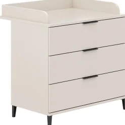 Home Affaire Wickelkommode HOME AFFAIRE "ARI, 3 Schubladen", beige (cashmere, beige), B:94,7cm H:87,9cm T:52,4cm, Holzwerkstoff, Wickelkommoden, Wickelkommode, inklusive Wickelaufsatz, Schubladen mit Soft-Close-Funktion