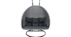 Home Deluxe Hängesessel Cadeira 2-Sitzer Hellgrau