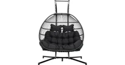 Home Deluxe Hängesessel Loma 2-Sitzer Schwarz
