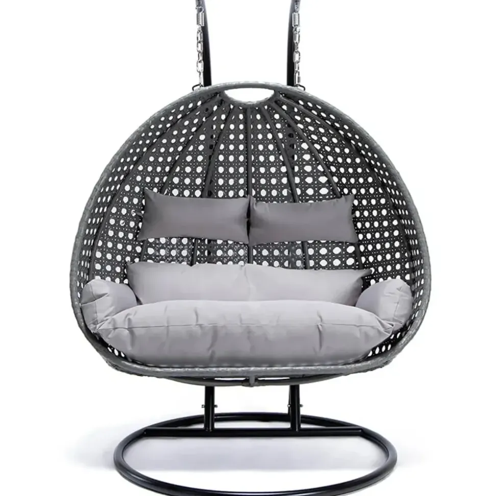 Home Deluxe Hängesessel Twin grau inkl. Regenabdeckung