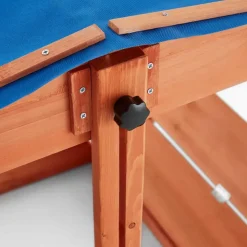 Home Deluxe Holzsandkasten Buddelkiste mit Dach Blau