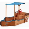 Home Deluxe Holzsandkasten MATSCHEKISTE mit Dach Blau
