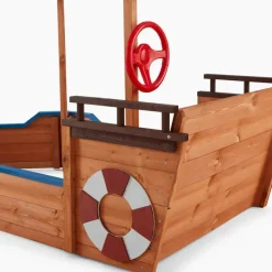 Home Deluxe Holzsandkasten MATSCHEKISTE mit Dach Blau