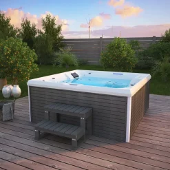 Home Deluxe Stream Big mit Treppe und Thermoabdeckung 207,5 x 207,5 x 88 cm anthrazit