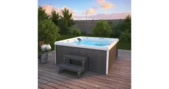 Home Deluxe Stream Big mit Treppe und Thermoabdeckung 207,5 x 207,5 x 88 cm anthrazit