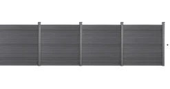 Home Deluxe WPC-Sichtschutzzaun Callado 4 Elemente 185 cm x 714 cm Anthrazit