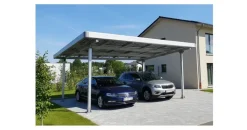 Home Feeling Doppelcarport 5,75 x 5,00 m silber inkl. Regenrinne