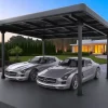 Home Feeling Doppelcarport 5,75 x 6,00 m schwarz inkl. Regenrinne