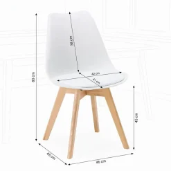 Homestyle4u Küchenstuhl Holz gepolstert Weiß 4er Set