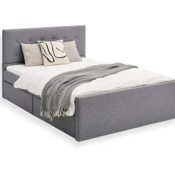 Homestyle4u Polsterbett 120 x 200 cm Grau