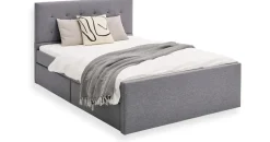 Homestyle4u Polsterbett 120 x 200 cm Grau