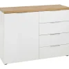 hom'in Sideboard 180 x 89 x 43 cm Grau / Weiß