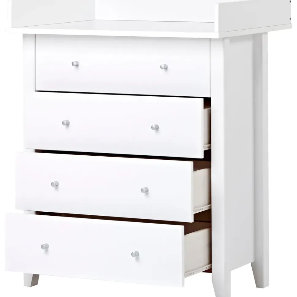 Hoppekids Wickelkommode "CHRISTIAN", weiß, B:84cm H:106cm T:66cm, Holz teilmassiv, Wickelkommoden, Wickelkommode, Wickelaufsatz abnehmbar
