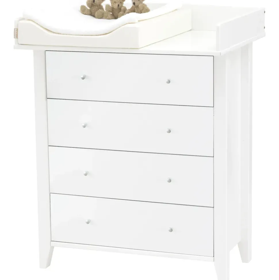 Hoppekids Wickelkommode "CHRISTIAN", weiß, B:84cm H:106cm T:66cm, Holz teilmassiv, Wickelkommoden, Wickelkommode, Wickelaufsatz abnehmbar