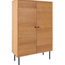 House Nordic Highboard KYOTO 80 x 130 cm Braun / Schwarz