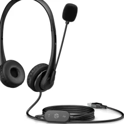 HP G2, Kabelgebunden, USB-A), Office Headset, Schwarz