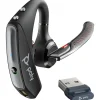 HP Poly Voyager 5200 + BT700 dongle (Kabellos, USB-A, Microsoft Teams, Skype), Office Headset, Schwarz