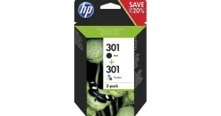 HP 301 schwarz + CMY