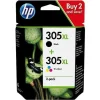 HP 305XL schwarz + CMY